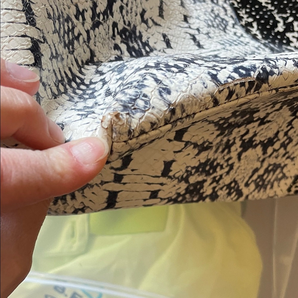 Coach Black and Cream Snakeskin Tote - Picture 7 of 11